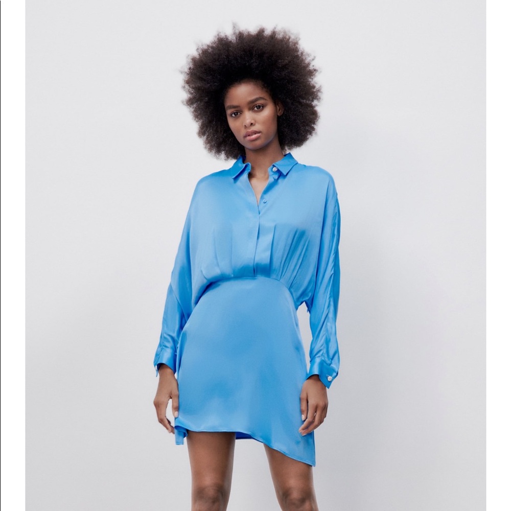 Blue Satin Zara Dress